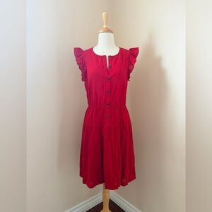 Trina Turk 100% Cotton Red Dress